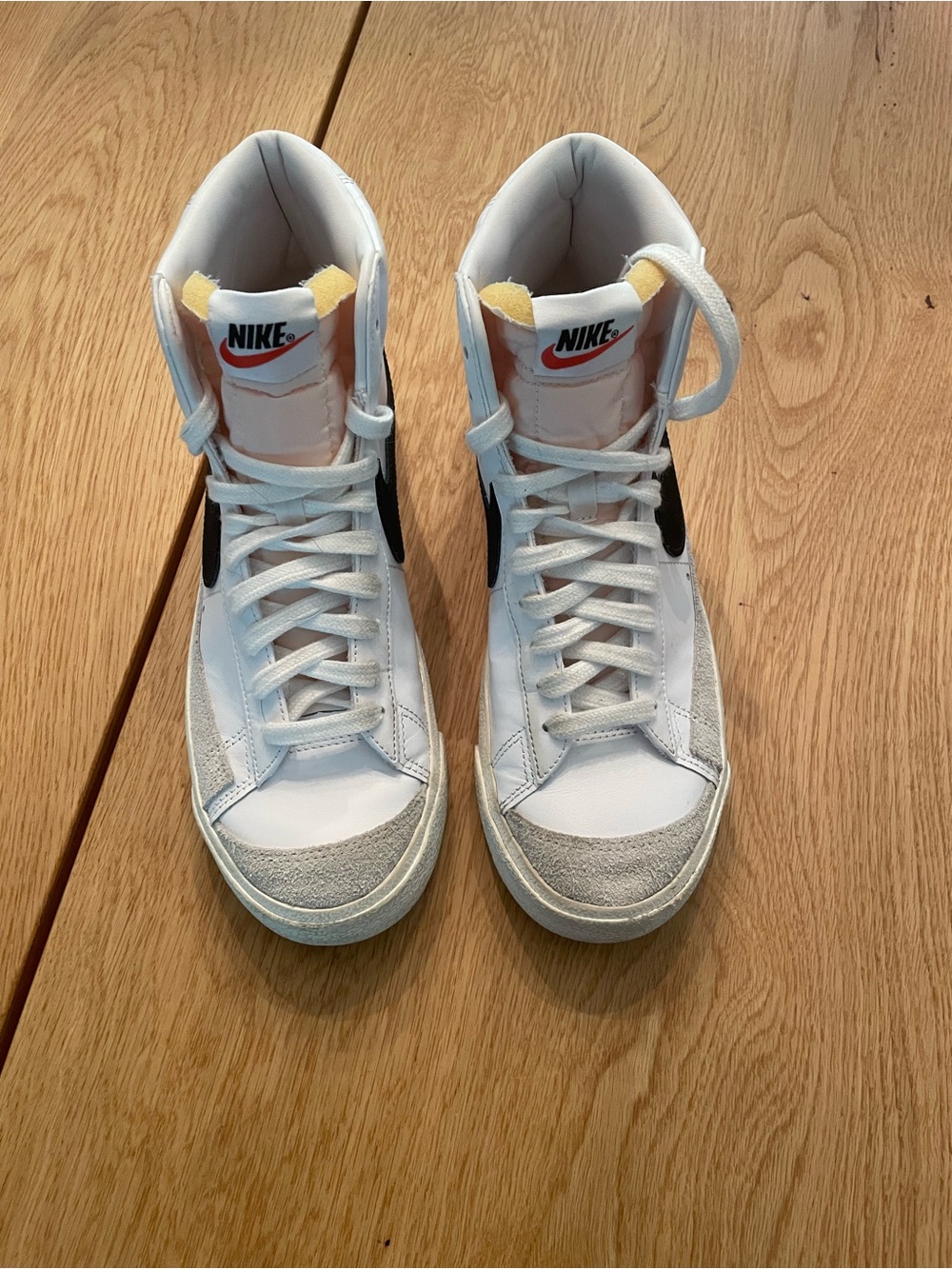 Nike White, Black & Gray High-Top Sneakers